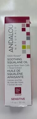 New Andalou Naturals Soothing Squalane Oil Sensitive 1 FL OZ Alpine Rose